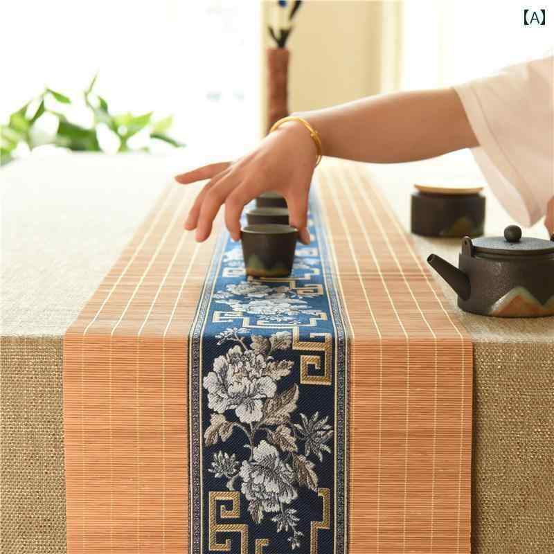 テーブルランナー テーブルクロス ティーマット 中国 禅 テーブル 竹 マット 防水 ランチョンマット テーブル装飾 コーヒーテーブル