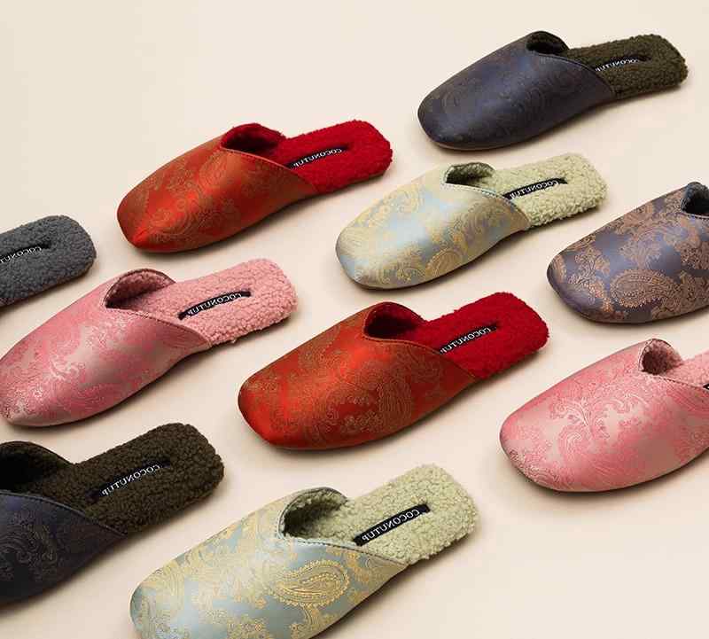 スリッパ 室内 ルームシューズ もこもこ 中国風 秋冬 コットン レディース レトロ 暖かい 滑り止め レ..