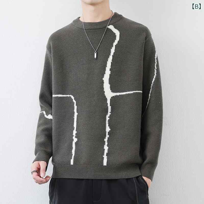 セーター スウェットシャツ メンズ ラウンドネック 秋冬 カジュアル 厚手 暖かい プルオーバー 大きいサイズ トップス