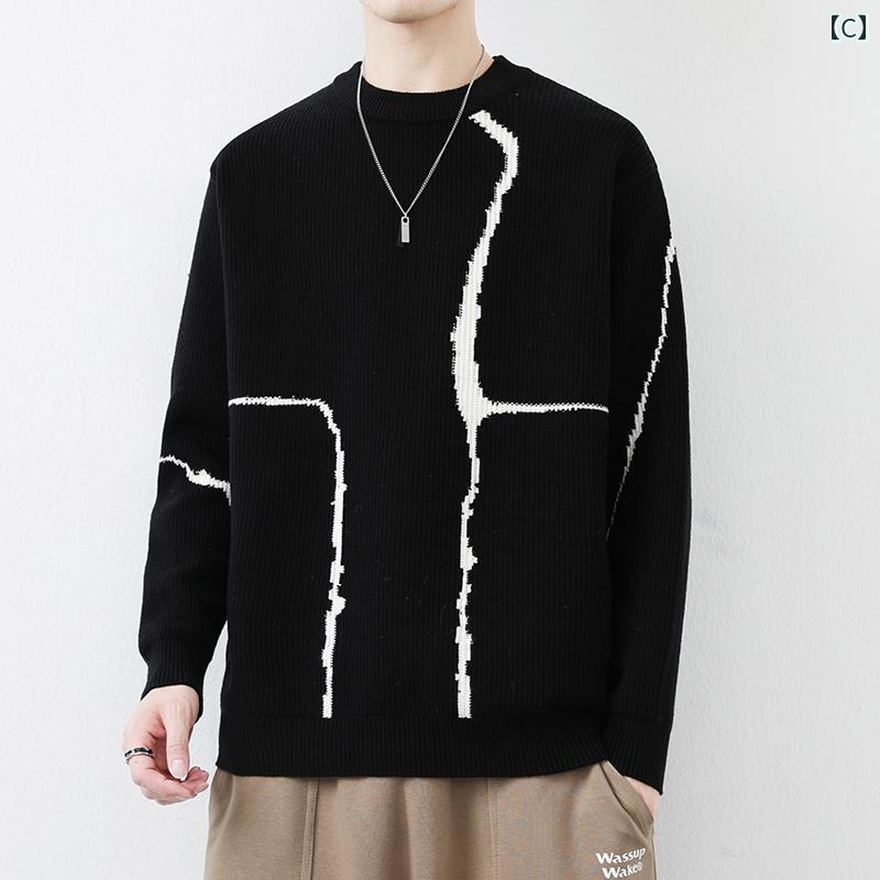 セーター スウェットシャツ メンズ ラウンドネック 秋冬 カジュアル 厚手 暖かい プルオーバー 大きいサイズ トップス