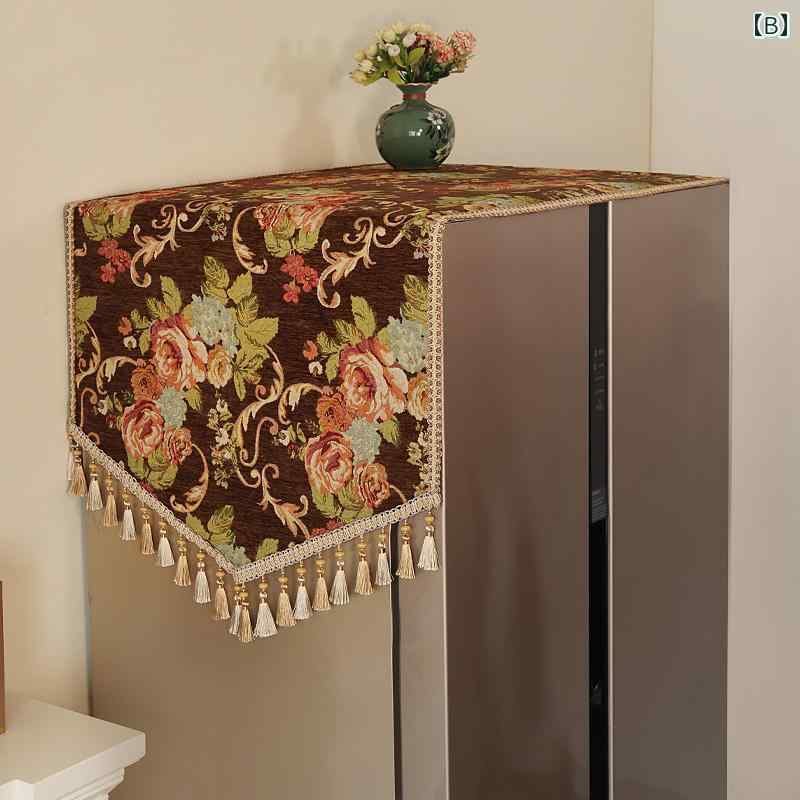 洗濯機 カバー 家庭用 インテリア 日焼け防止 防塵 保護 クロス 冷蔵庫 ダストカバー 布 ヨーロピアン