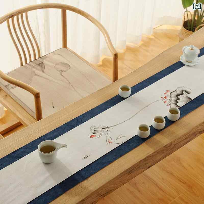 テーブルランナー チャイナ風 レトロ テーブルクロス テーブルマット ロング 禅茶 コーヒーテーブル おしゃれ 古風 アート 芸術的 インテリア
