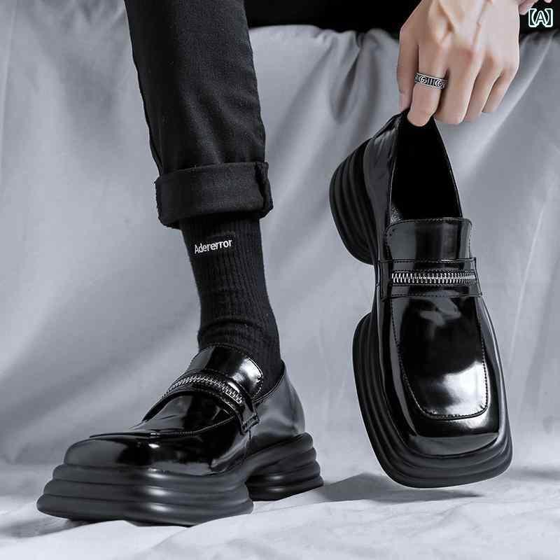 韓国 メンズ カジュアル ビジネス オフィス 紳士 レザーシューズ 革靴 パーティ マルチシーン ブリティッシュ スタイリッシュ ローファー 夏