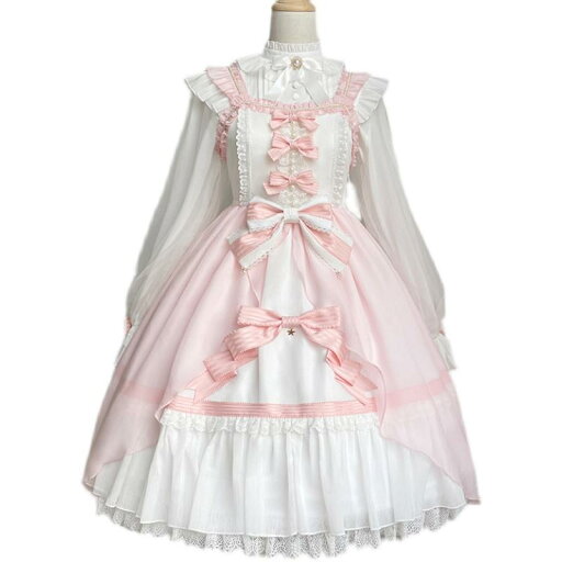 ロリータ ドレス ワンピース セット シャツ 長袖 サスペンダー スカート レース 女性 かわいい 衣料品 春 レディース ロリータ ドレス ワンピース セット シャツ 長袖 サスペンダー スカート レース 女性 かわいい 衣料品 春 レディース
