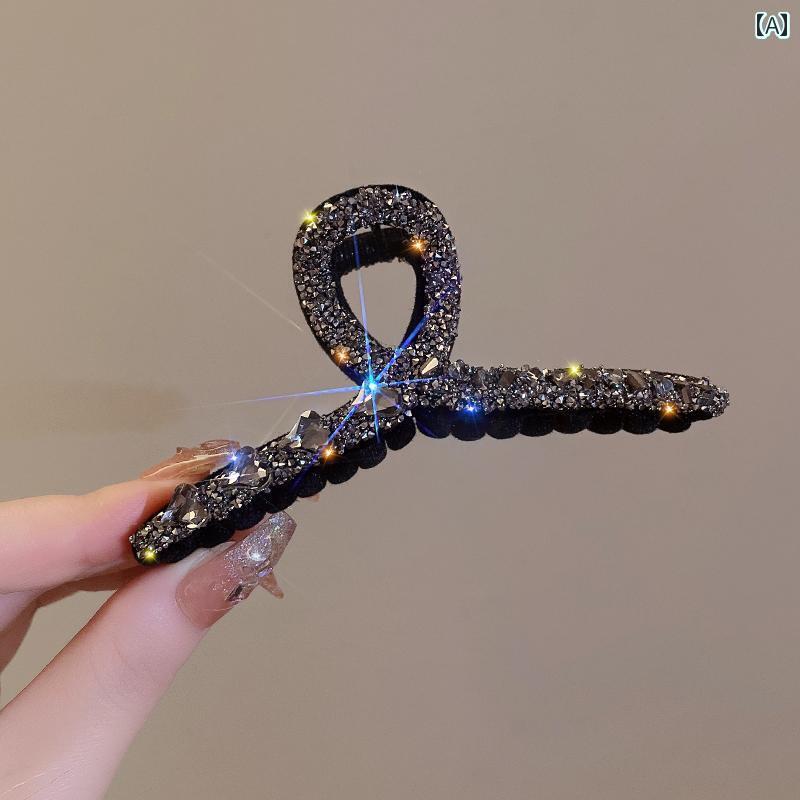 楽天モズラボレディース ヘアアクセサリー オールシーズン レトロ ヘアクリップ エレガント 黒 ハイエンド ブラック 上品