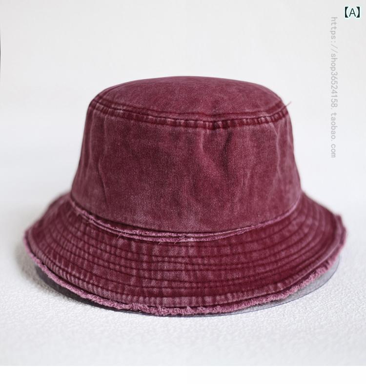 釣り帽子 デニム 生エッジ ダメージ加工 フィッシャーマンハット レディース 語 韓...