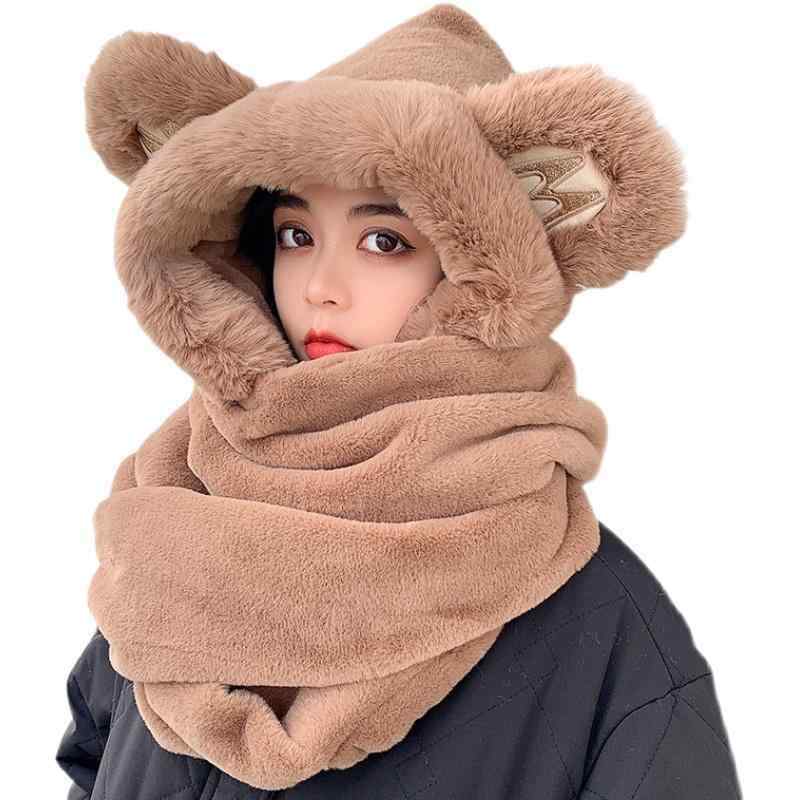 ファッション 帽子 キャップ ハット ニット マフラー 手袋付き 小物 衣料品 暖かい 厚手 耳 保