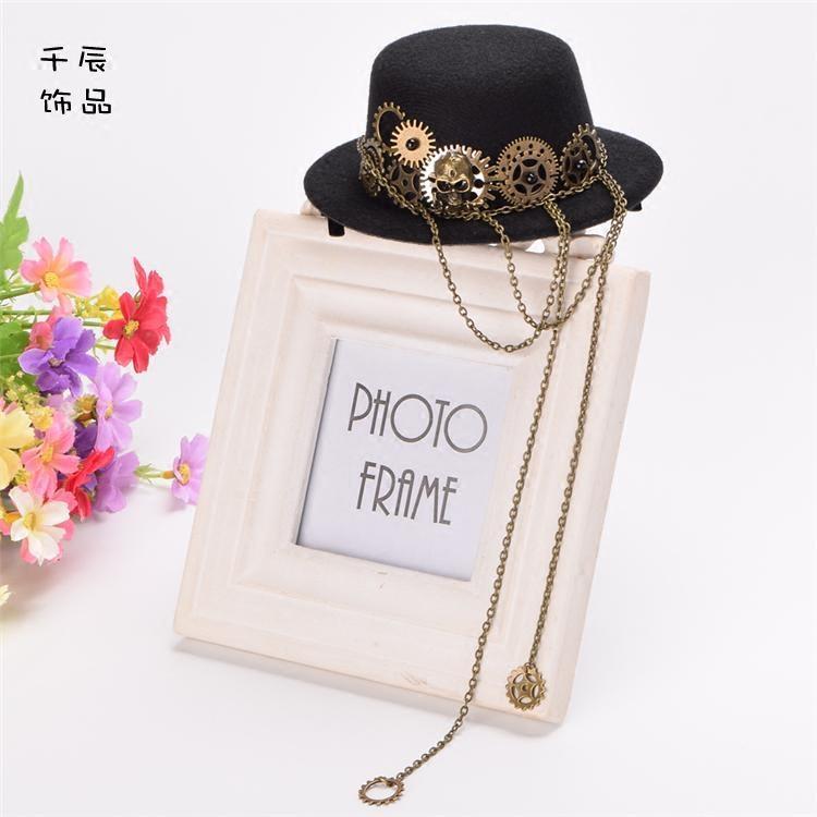 ハット スチームパンク アクセサリー 雑貨 ファッション ゴシック ロリータ ギア パーティー パフォーマンス 装飾品 小さい シルクハット 髪飾り サイドクリップ