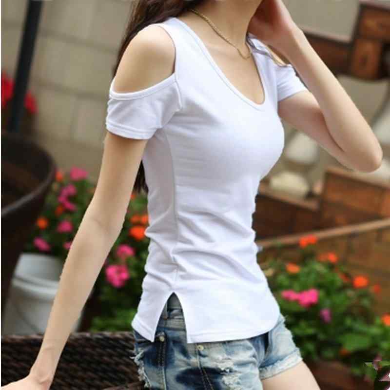 半袖シャツ 夏用 レディース 女性 スリム トップス シャツ ネック レース ホワイト ブラック 無地 おしゃれ かわいい 肩だし シースルー