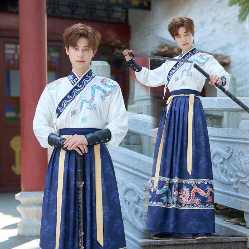 楽天モズラボチャイナ風 新漢服 メンズ 中国 レトロ 武道 剣士 メンズ 学生 王子 学者 レトロ 衣装 コスプレ