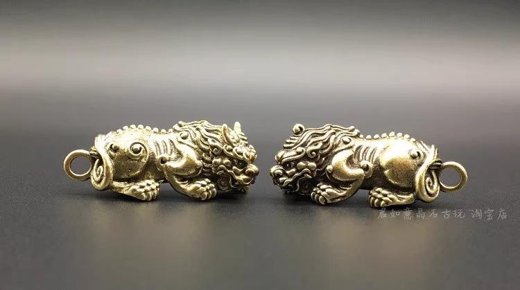 中国風 アクセサリー 置き物 真鍮 貔貅 ペンダント 全 銅 メンズ レディース 貔貅 ペア 銅 ペンダント キーホルダー
