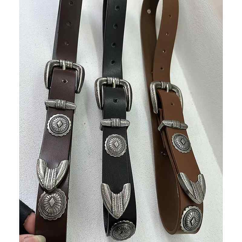 ベルト アメリカ ウエスタン 二層 牛革 メンズ レディース ファッション アクセサリー オールシーズン ベルト ウエスト バンド