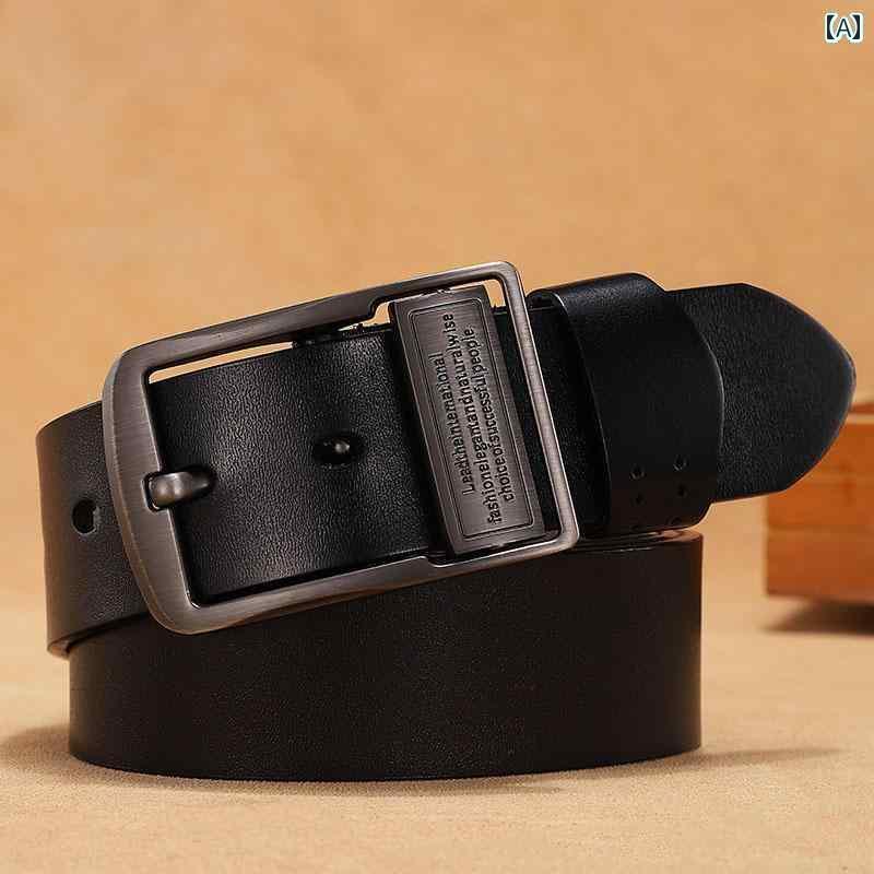 ベルト カジュアル 英国風 二層 牛革 ブラック ブラウン メンズ レディース ファッション アクセサリー オールシーズン ベルト ウエスト バンド