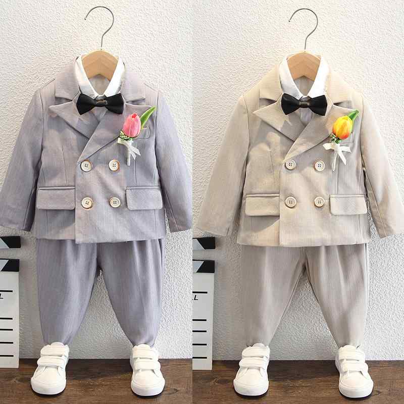 子供服 キッズ スーツ セット 男の子 おしゃれ ドレス 秋冬 誕生日 英国 ウェディング パフォーマンス コットンブレンド ストライプ ブリティッシュ