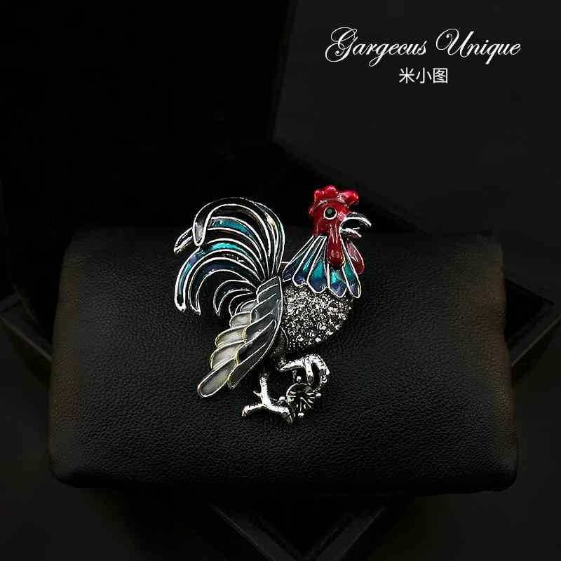 ブローチ 美しい 勇敢 勤勉 精巧 鮮やかな 雄鶏 ハイエンド メンズ エナメル レトロ コサージュ アクセサリー ファッション 装飾品