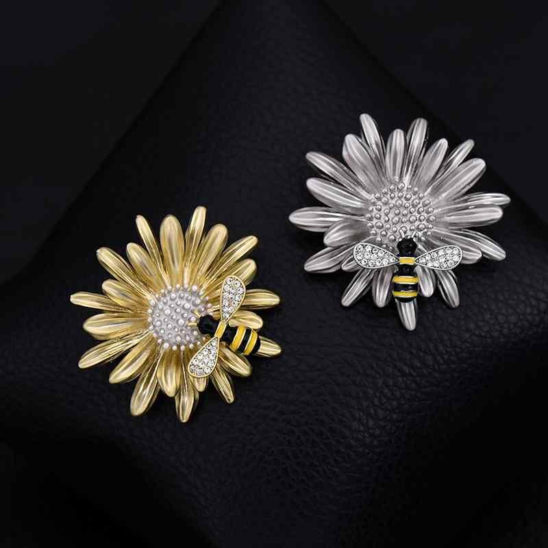 ブローチ ユニセックス アクセサリー ピン バッジ コサージュ ペンダント かわいい おしゃれ モチーフ 花 フラワー ハチ 蜂