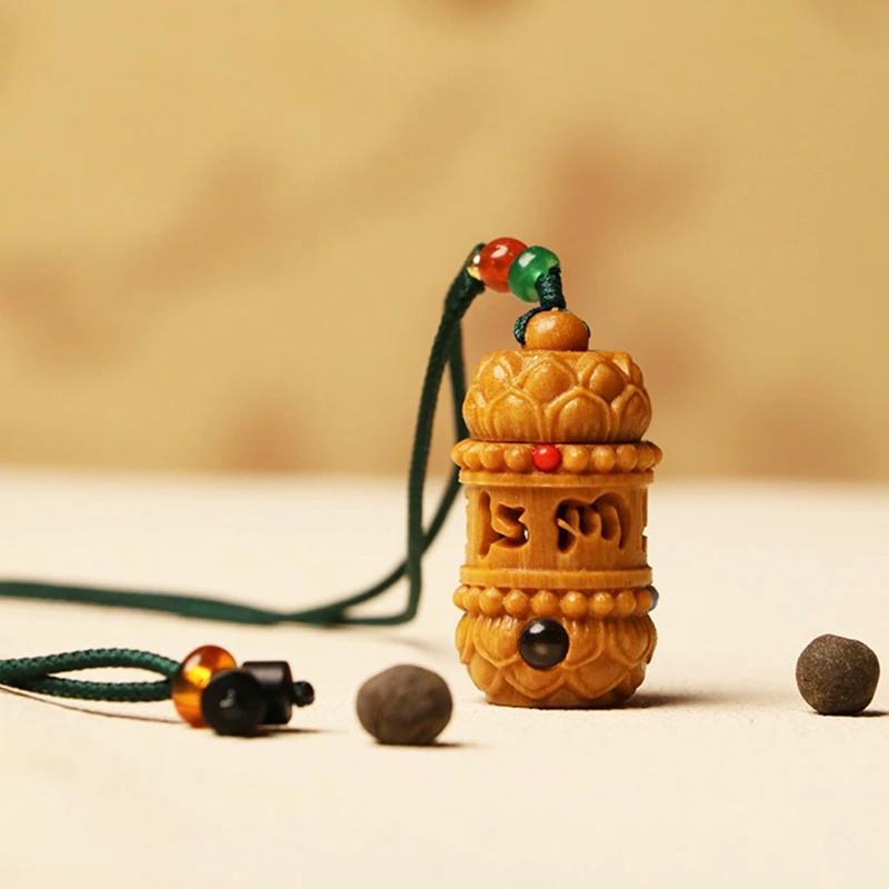 丸薬 ケース ペンダント 中国風 アクセサリー 装飾品 バービー サンダルウッド ダブル ロータス マント..