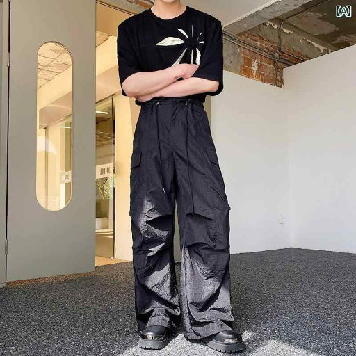 パンツ ズボン メンズ 夏 男性 ミッドハイウエスト オーバーオール レトロ カジュアル ロングパンツ ワイドレッグ オールシーズン ポケット付き レジャー パンツ ズボン メンズ 夏 男性 ミッドハイウエスト オーバーオール レトロ カジュアル ロングパンツ ワイドレッグ オールシーズン ポケット付き レジャー