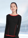 フィギュア スケート コント ラスト カラー バックス リング トレーニング ウェア ヨガ 女の子 大人 春 冬 長袖 シャツ