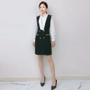 受付 フロント 制服 ユニフォーム 長袖 秋冬 レディース 韓国 ビジネス 美容 作業着 フロント スカート セット 大きいサイズ おしゃれ シンプル Aライン...