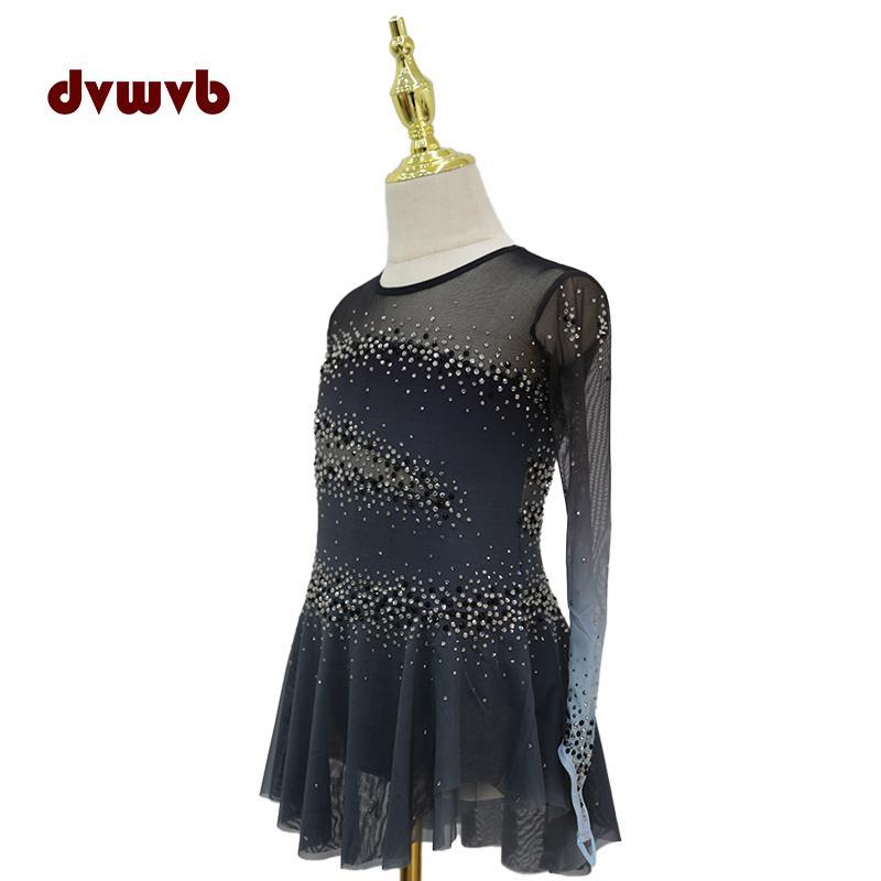 フィギュアスケート パフォーマンス 衣装 ゴージャス 新体操 レオタード アイス スケート 競技 ステージ コスチューム スケート 服 子供 大人 スカート