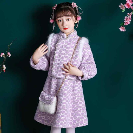 チャイナ ドレス かわいい 女の子 冬 紫 長袖 唐 スーツ 裏起毛 厚み中大 子供用 辰年 新年 ご挨拶 ベスト セット 中国風 キッズ チャイナ ドレス かわいい 女の子 冬 紫 長袖 唐 スーツ 裏起毛 厚み中大 子供用 辰年 新年 ご挨拶 ベスト セット 中国風 キッズ