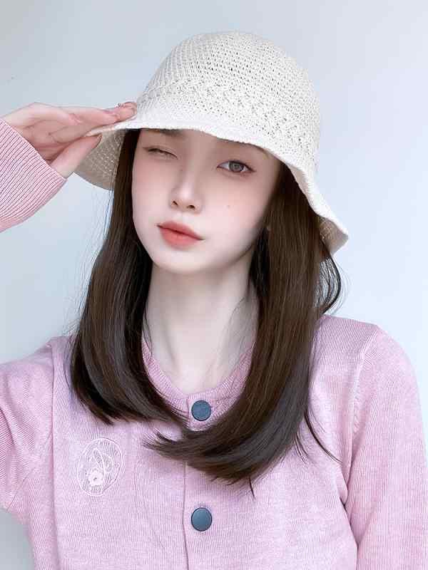 レディース ウィッグ ワンタッチ おしゃれ ショート ヘア 女性用 ウィッグ 帽子 春夏 バケットハット一..