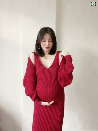 マタニティ フォト 衣装 おしゃれ 記念 思い出 秋冬 妊婦 写真 ニット ドレス スリム スタジオ ママ 撮影 アート フリーサイズ セット レッド シンプル マタニティ フォト 衣装 おしゃれ 記念 思い出 秋冬 妊婦 写真 ニット ドレス スリム スタジオ ママ 撮影 アート フリーサイズ セット レッド シンプル