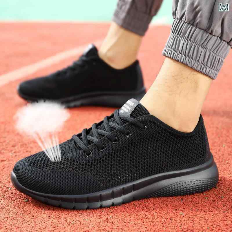 運動靴 夏 紳士靴 学生 メッシュ 通気性 スポーツ フィットネス ジム メンズ 夏 ソフトソール 柔らかい 防臭 カジュアル ランニングシューズ