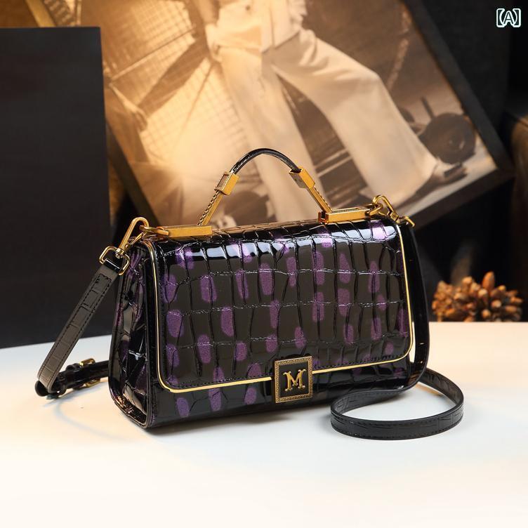 ショルダー バッグ レディース おしゃれ 幾何学模様 立体バッグ 牛スプリットレザー 蓋付き袋 女性向け ワンショルダークロスボディバック カバータイプ ポリエステル 小さいスクエアバック エンボス加工