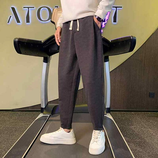 メンズ ボトムス ウール カジュアル パンツ 男性用 秋冬 厚地 暖かい スリムパンツ スウェットパンツ メンズ ボトムス ウール カジュアル パンツ 男性用 秋冬 厚地 暖かい スリムパンツ スウェットパンツ