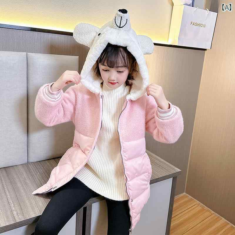 子供服 コート ダウンジャケット フード付き 厚手 暖かい 秋冬 かわいい キュート 通園 通学 女の子 キッズ