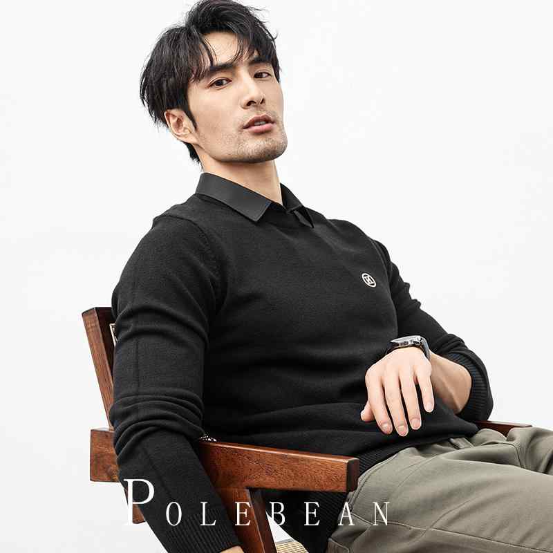 メンズ フォーマル 紳士服 スーツインナー カジュアル フェイク 2ピース シャツ インナー セーター 暖かい 防寒対策 秋冬 韓国 スリム スプライシング 洗練