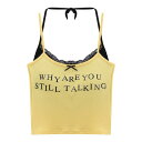 キャミソール カップ付き おしゃれ トップス レディース 既製 品 女子高 生 欲求 女性用 夏用 スリムフィット ショート プリント フェイクツーピース 重ね着風 へそ出し