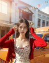 レディース 長袖 ショート丈ニットカーディガン 花柄ミニキャミソール フリルシフォンスカート 3点セット 美脚 細見え おしゃれ かわいい 着回し デート 衣装 旅行 レジャー 海
