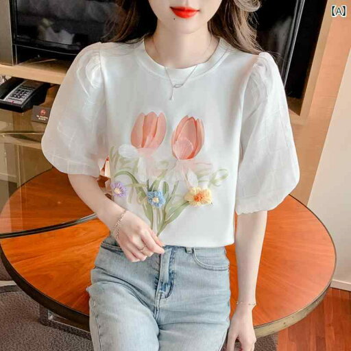 レディース Tシャツ パフスリーブ 半袖 夏 スタイリッシュ おしゃれ カジュアル ゆったり ホームウェア 大人 女性 ファッション レディース Tシャツ パフスリーブ 半袖 夏 スタイリッシュ おしゃれ カジュアル ゆったり ホームウェア 大人 女性 ファッション