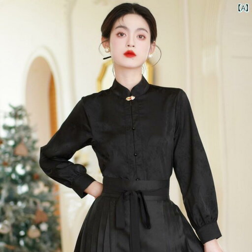 レディース 長袖 ブラウス スカート 婦人服 民族衣装 COS おしゃれ トップス シャツ スタンドカラー スカート ロング ボトムス チャイナ風 漢服 春秋 レディース 長袖 ブラウス スカート 婦人服 民族衣装 COS おしゃれ トップス シャツ スタンドカラー スカート ロング ボトムス チャイナ風 漢服 春秋