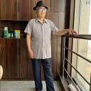 半袖シャツ メンズ 襟付き 夏 高齢者 お父さん 70代 上下セット トップス パンツ 長袖 父の日 ギフト レジャー 普段使い カジュアル 快適 通気性 耐久性 薄手 ゆったり 大きいサイズ グレー カーキ 青 ポケット