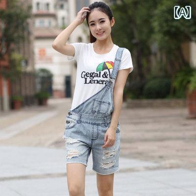 オーバーオール サロペット 半ズボン カジュアル ファッション ズボン パンツ サスペンダー デニム ショーツ ワンピース ワンショルダー ボトムス スリム ジーンズ 女性 レディース 春夏