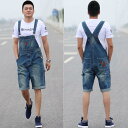 サロペット メンズ ファッション ズボン パンツ サスペンダージャンプスーツ オーバーオール デニム ショーツ ジャンプ スーツ フィット ボトムス スリム ジーンズ カジュアル 男性 夏
