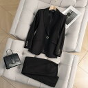 レディース トップス スーツ セット ジャケット ブレザー ズボン パンツ ハイエンド ロング ウェア 春秋 大人 女性 洗練 きちっと感 清楚 衣料品 面接 仕事 オフィス フォーマル 作業服 婦人服