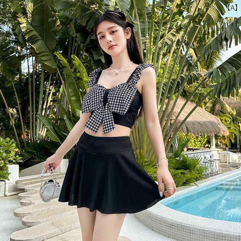 レディース 女性用 婦人用 水着 スイムウェア かわいい おしゃれ 温泉 フェアリー 韓国 さわやか チェック 柄