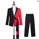 メンズ スーツ セット ジャケット ブレザー ツーピース ズボン パンツ ロング スリム 男性 パーティー ステージ パフォーマンス 司会 歌手 マジシャン 舞...