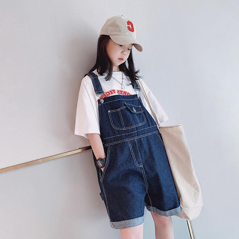 キッズ かわいい 女の子 デニムオーバーオール 夏 ファッション カジュアル 子供 サロペット 子供 ショート パンツ ゆったりシルエット