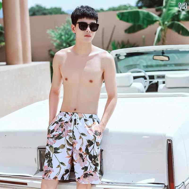 水着 レディース カップル 女性用 ビキニ フリル装飾 アウター半袖ワンピース 3点セット スリーピース メンズ ビーチズボン ピンク花柄 グリーンボタニカル柄 フローラルプリント リゾート バカンス スパ ビーチ プール ハネムーン 大きいサイズ