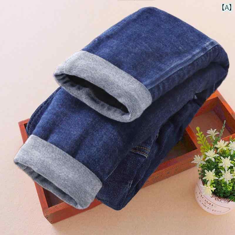 キッズ 子供服 デニム パンツ 男女兼用 もこもこ 暖かい かわいい おしゃれ 着やすい 動きやすい 防寒 ..