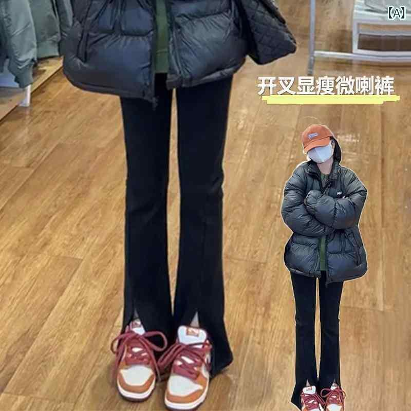 キッズ 子供服 デニム フレアパンツ 中高生 暖かい かわいい おしゃれ 着やすい 動きやすい 防寒 韓国 外遊び 外出着 レジャー デート アウトドア 衣装 ダンス パフォーマンス スポーツ 学校