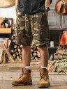 迷彩 ハーフパンツ メンズ 紳士服 パンツ ショートパンツ 夏 アメリカン レトロ カモフラ ミリタリー アウトドア キャンプ カーゴパンツ コットン 大きいサ...