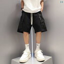 ハーフパンツ 男性 ワイドレッグパンツ ショートパンツ オーバーオール 夏 レトロ カーゴパンツ メンズ アメリカン 普段着 ゆったり 五分丈パンツ 洋服