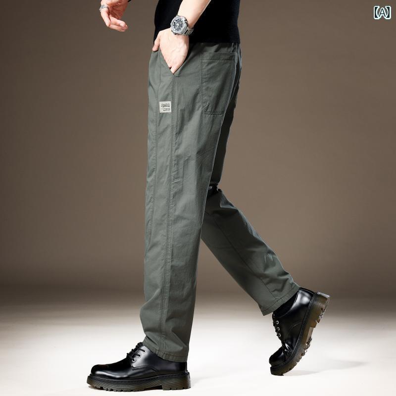 メンズ パンツ カジュアルパンツ ストレートパンツ 大きいサイズ ゆったり 夏 ベーシック 汎用 シンプル ワーク レジャー 休日 デイリー